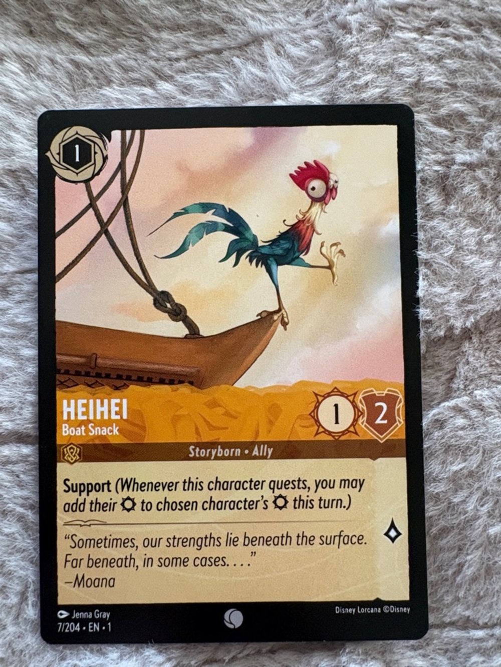 Disney Lorcana Heihei Boat Snack Trading Card 7/204 EN-1 The First Chapter